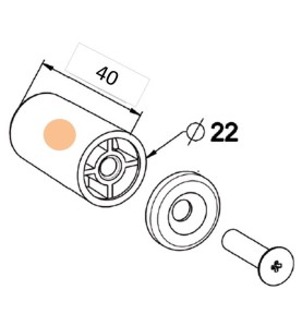 Butée Ronde -L 40 mm-BEIGE H142CAccessoires lame finaleZURFLUH-FELLER