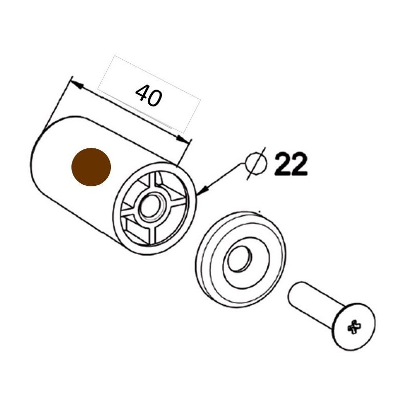 Butée Ronde -L 40 mm-MARRON H144AAccessoires lame finaleZURFLUH-FELLER