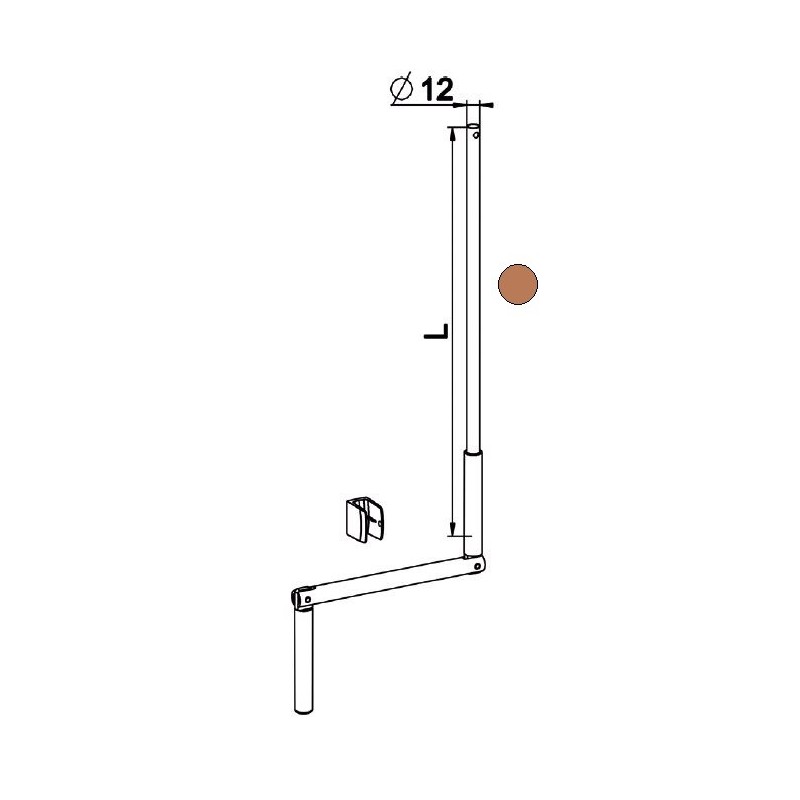 MANIVELLE MARRON SELECTALU. LGR TOTALE 1500 E803GADiamètre Exter 12 ZURFLUH-FELLER