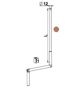 MANIVELLE MARRON SELECTALU. LGR TOTALE 1500 E803GADiamètre Exter 12 ZURFLUH-FELLER