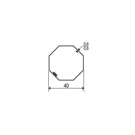 Tube OCTOGONAL 40 MM-Longueur 2 mètres T402000TUBE OCTO 40 ZURFLUH-FELLER