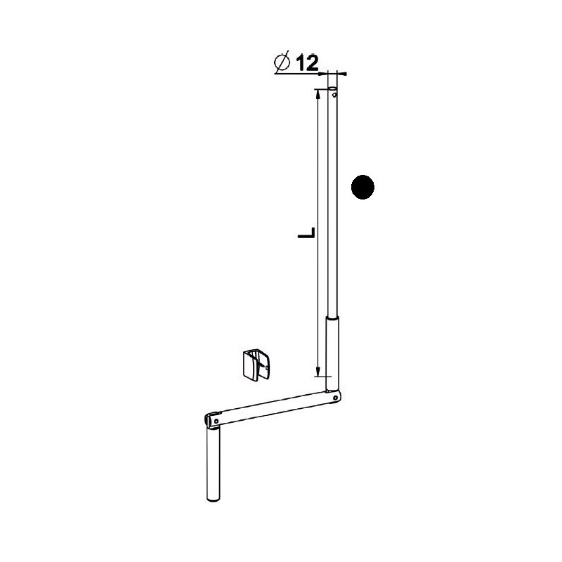 MANIVELLE NOIRE SELECTALU. LGR TOTALE 1500 E806GADiamètre Exter 12 ZURFLUH-FELLER