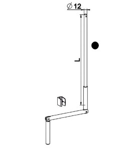 MANIVELLE NOIRE SELECTALU. LGR TOTALE 1500 E806GADiamètre Exter 12 ZURFLUH-FELLER