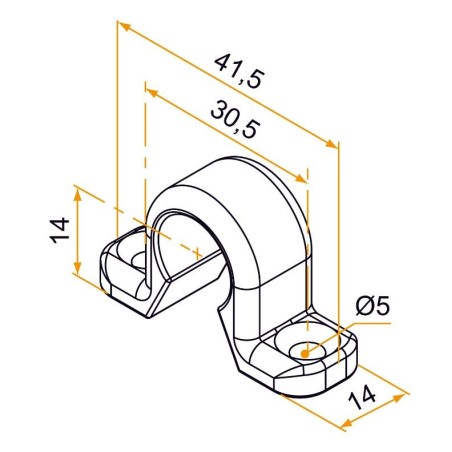 Collier Plat Espagnolette Pvc BLANC pour tige 14