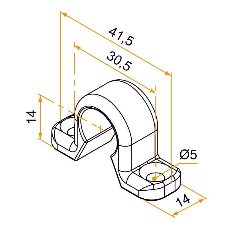 Collier Plat Espagnolette Pvc NOIR pour tige 14 BRG5ES92004Volets BattantsTIRARD et BURGAUD