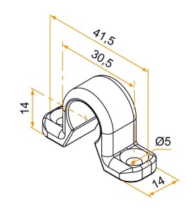 Collier Plat Espagnolette Pvc NOIR pour tige 14 BRG5ES92004Volets BattantsTIRARD et BURGAUD