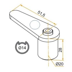 Embout HAUT en alu Espagnolette  BLANC D 14