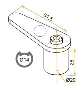 Embout HAUT en alu Espagnolette BLANC D 14 BRG800554Volets BattantsTIRARD et BURGAUD