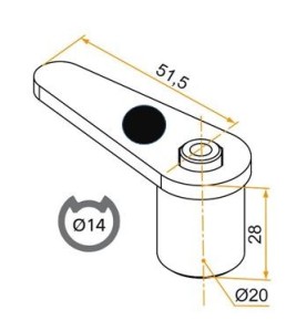 Embout HAUT en alu Espagnolette NOIR D 14 BRG900554Volets BattantsTIRARD et BURGAUD