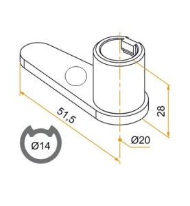 Embout BAS en alu Espagnolette BLANC D 14 BRG800555Volets BattantsTIRARD et BURGAUD