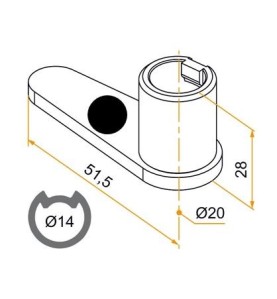 Embout BAS en alu Espagnolette NOIR D 14 BRG900555Volets BattantsTIRARD et BURGAUD