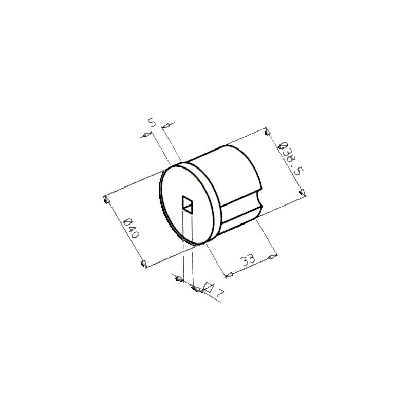 Embout Coté Manœuvre D 34-Carré 7 mm Femelle 2003751StoresSIMU-ACCESSOIRES