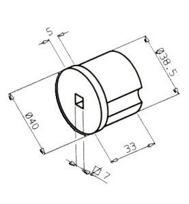 Embout Coté Manœuvre D 34-Carré 7 mm Femelle 2003751StoresSIMU-ACCESSOIRES