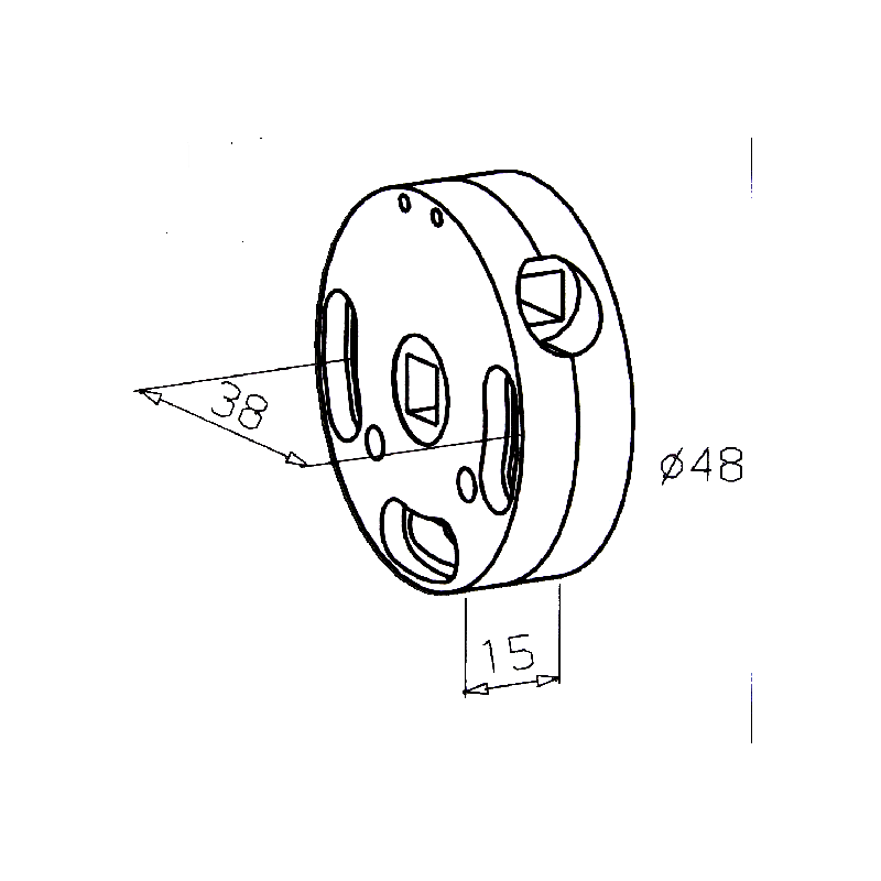 Treuil SCREEN -D48 MM-3.2/1-6P7-CARRE 7 C380AStoresZURFLUH-FELLER