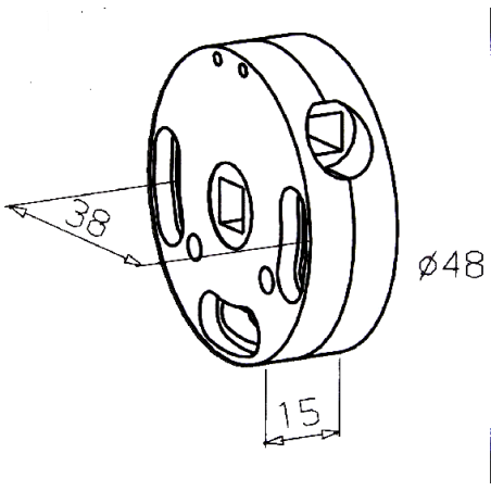 Treuil SCREEN -D48 MM-3.2/1-CARRE 6-CARRE 7 C380BStoresZURFLUH-FELLER