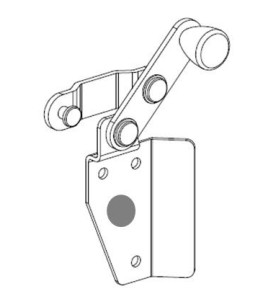 1/2 Verrou de jalousie en Alu GRIS coté DROIT VS105DP85PersiennesDEPRAT