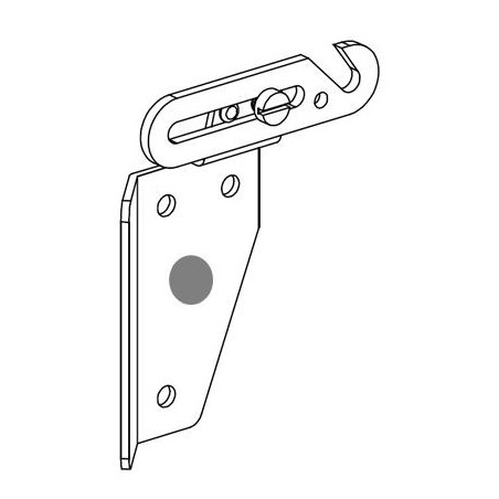 Gâche Verrou de jalousie en Alu GRIS coté DROIT VS108DP85PersiennesDEPRAT