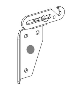Gâche Verrou de jalousie en Alu GRIS coté DROIT VS108DP85PersiennesDEPRAT