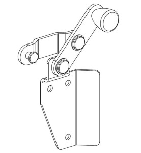 1/2 Verrou de jalousie en Alu BLANC coté DROIT VS105DP90PersiennesDEPRAT