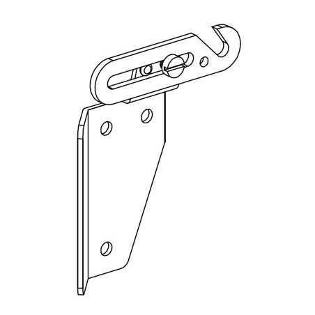Gâche Verrou de jalousie en Alu BLANC coté DROIT VS108DP90PersiennesDEPRAT