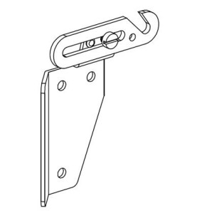 Gâche Verrou de jalousie en Alu BLANC coté DROIT VS108DP90PersiennesDEPRAT