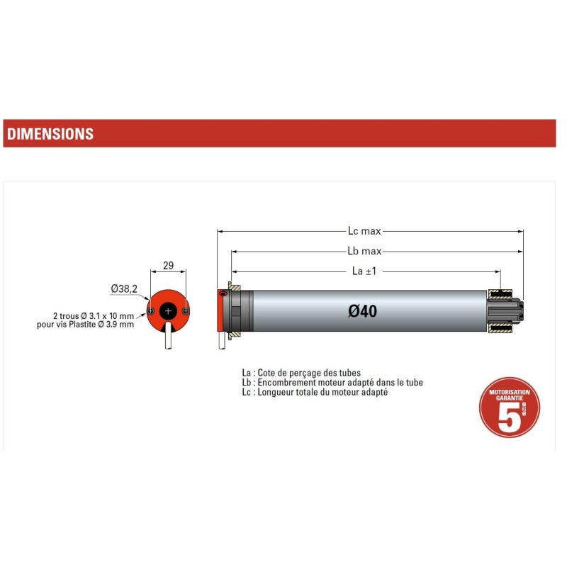T 3.5 FILAIRE 9 Nm 2008674Moteur Filaire T3.5SIMU