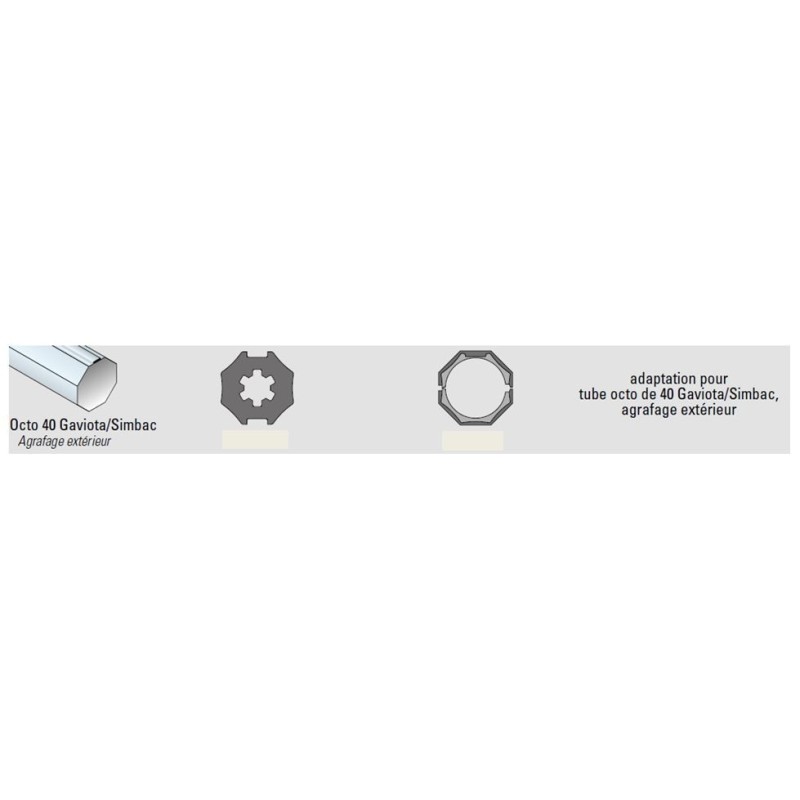 Jeux d Adaptation Tube Octogonal 40 mm 9500387Accessoires LS 40SIMU