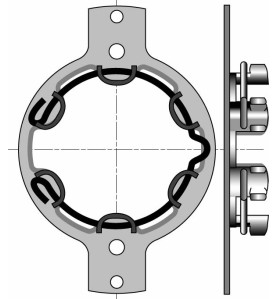 Support moteur OMEGA ( Entraxe 75-102 ) 9410707Support SomfySomfy