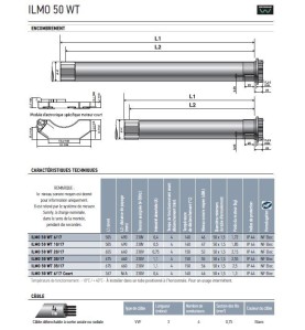 LT 50-ILMO FILAIRE 6/17 1130125Moteur Filaire IlmoSomfy
