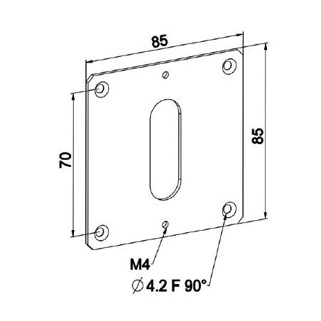 Plaque embase 85x85 -NICKELE