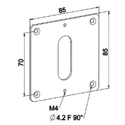 Plaque embase 85x85 -BLANCHE D553CManivelles de 14SIMU-ACCESSOIRES