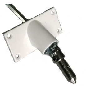 Sortie de caisson 90° Horizontale 85x42-BLANCHE-Carre 8 mm 816F481003Carré de 8GEIGER