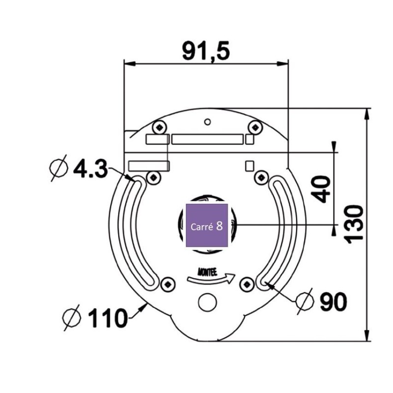 Treuil Vis Frein 1:7 FC 6P7-CARRE 8 C182AVEC Fin de courseZURFLUH-FELLER