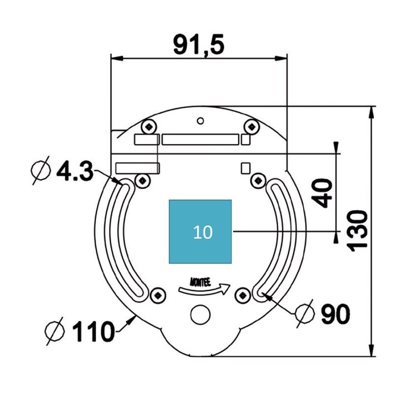 Treuil Vis Frein 1:7 FC 6P7-CARRE 10 C183AVEC Fin de courseZURFLUH-FELLER