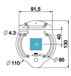 Treuil Vis Frein 1:7 FC 6P7-CARRE 10 C183AVEC Fin de courseZURFLUH-FELLER