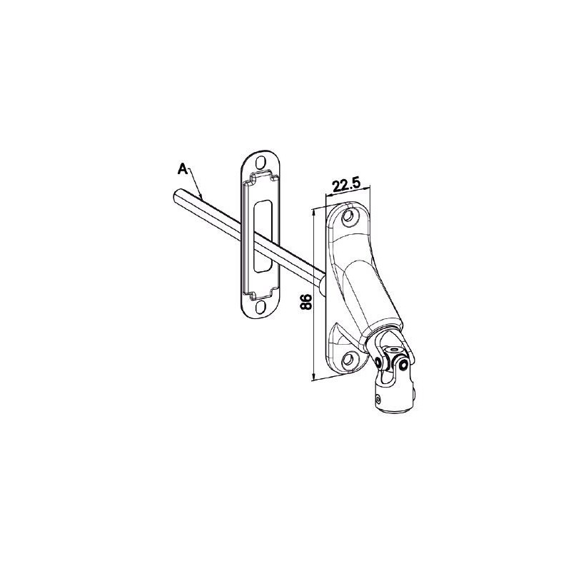 Double cardan 90 ° 22X85-Blanche -6P 7 mm-lgr 580 mm D590NBHéxa 7ZURFLUH-FELLER