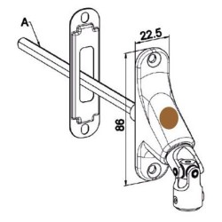Double cardan 90 ° 22X85-MARRON -6P 7 mm-lgr 580 mm D590NDHéxa 7ZURFLUH-FELLER