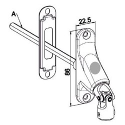 Double cardan 90 ° 22X85-Nickelé -6P 7 mm D590MAHéxa 7ZURFLUH-FELLER