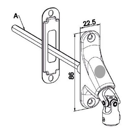Double cardan 90 ° 22X85-Nickelé -6P 7 mm D590MAHéxa 7ZURFLUH-FELLER