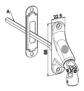 Double cardan 90 ° 22X85-Nickelé -Carré de 8 mm D590RACarré de 8ZURFLUH-FELLER