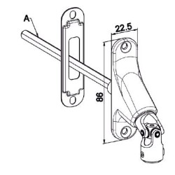 Double cardan 90 ° 22X85-Blanche -Carré de 8 mm