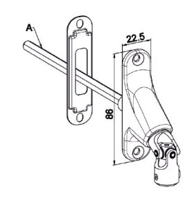 Double cardan 90 ° 22X85-Blanche -Carré de 8 mm 2008068Carré de 8ZURFLUH-FELLER
