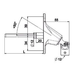 Double cardan 90 ° 22X85-Blanche -Carré de 6 mm