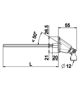 Double cardan 90 ° 80X47-Blanche-6P 7mm-580 mm D591NBHéxa 7ZURFLUH-FELLER
