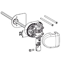 Renvoi en façade-Déport de 25 mm-DROITE-6P 7 mm