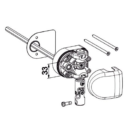 Renvoi en façade-Déport de 25 mm-DROITE-6P 7 mm