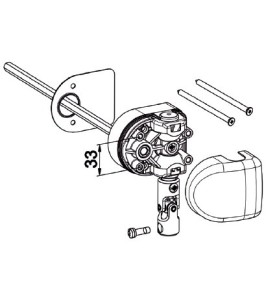 Renvoi en façade-Déport de 25 mm-DROITE-6P 7 mm D901ANGHéxa 7ZURFLUH-FELLER