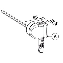 Renvoi en façade-Déport de 25 mm-DROITE-6P 7 mm
