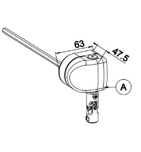 Renvoi en façade-Déport de 25 mm-DROITE-6P 7 mm D901ANGHéxa 7ZURFLUH-FELLER