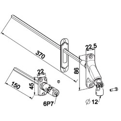 Triple Cardan à déport 25mm-6P 7 mm